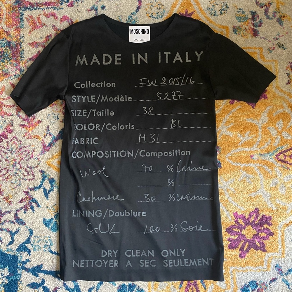 MOSCHINO Couture Tshirt Dress - Never Worn